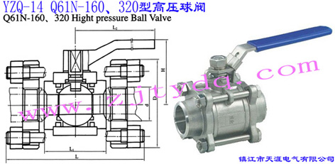 YZQ-14 Q61N-160、320型高壓球閥YZQ-14 Q61N-160、320 High Pressure Ball Valve